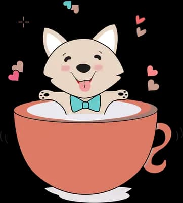 Cat in a bow tie sitting inside an orange teacup