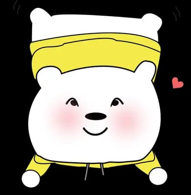 White bear in a yellow cap standing plainly
