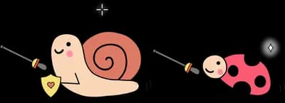 Ladybug pulling a snail along by a stick