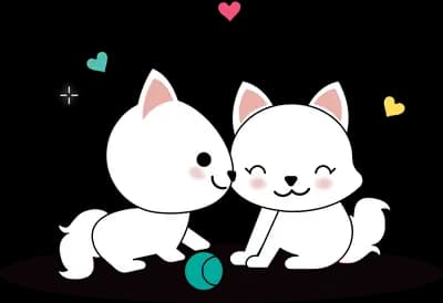 Two cats playing with a ball of yarn