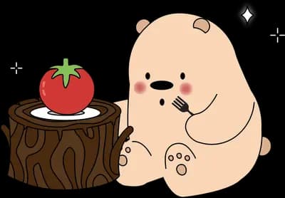 Two bears sharing a cake on a stump