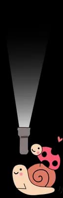 Snail beneath a large dark megaphone