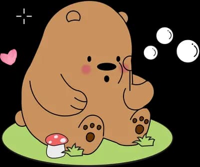 Large bear resting beside a small bear on grass
