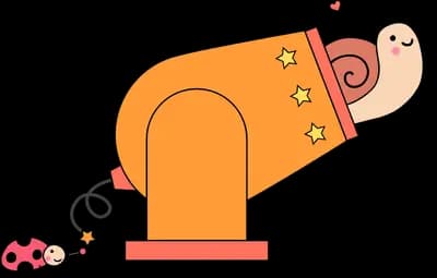 Mouse peering into a large orange megaphone