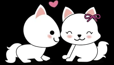 Two cats lying together with a heart