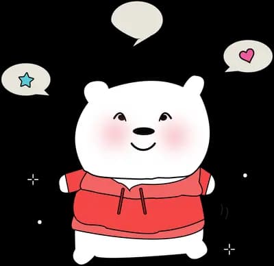 Bear with a thought bubble and a heart