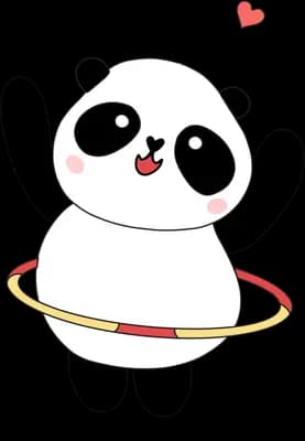 Panda spinning a hula hoop