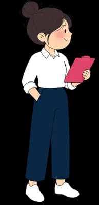 Staff member checking a list