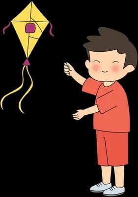 Flying a kite outdoors