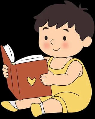 A small child with a big book