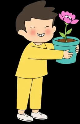 Carrying a flowering plant