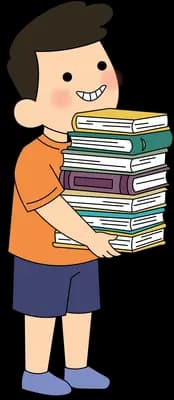 Carrying a load of books