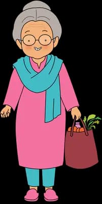 An elder out shopping