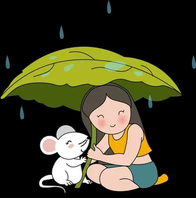 Sheltering an animal from rain
