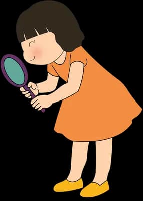 Examining something closely