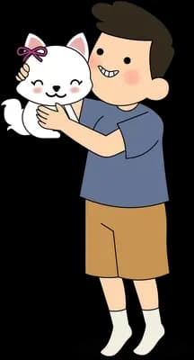 Showing off a pet cat