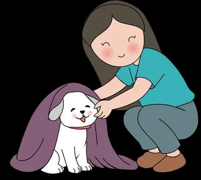 Towelling off a wet dog