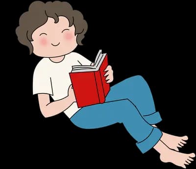Reading stretched out on the floor