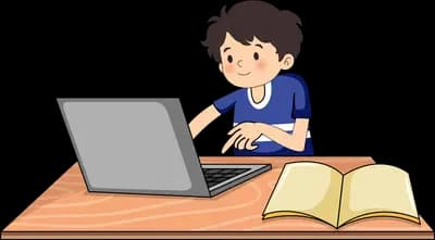 Studying at a laptop