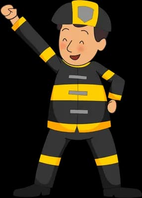 A firefighter ready for action