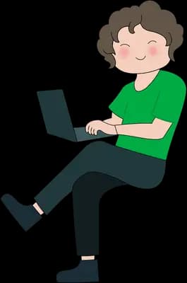 Working at a laptop