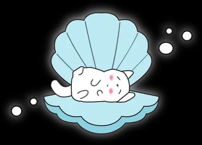 Open clam shell holding a pearl with bubbles
