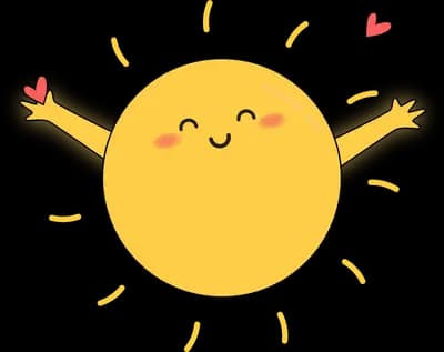 Smiling sun with arms stretched wide