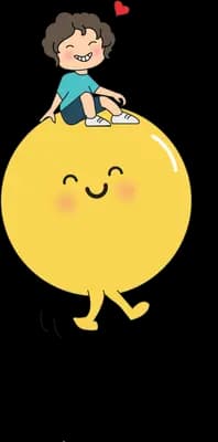 Girl sitting on top of a smiling yellow sun