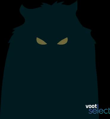 Large dark monster silhouette with glowing eyes