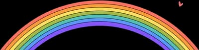 Simple rainbow arc with a small heart