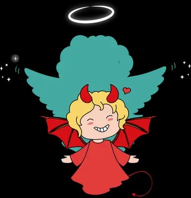 Child in a red devil costume with wings