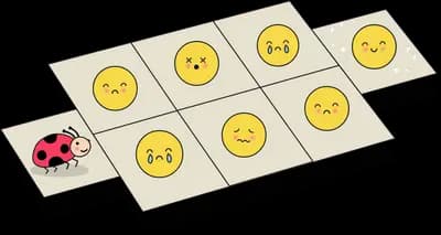 Grid of cards showing different smiley faces