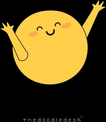 Smiling yellow sun with arms outstretched
