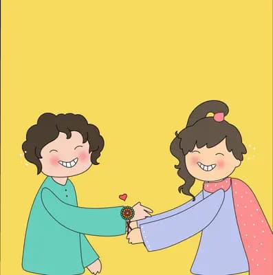 Two women facing each other exchanging a small gift
