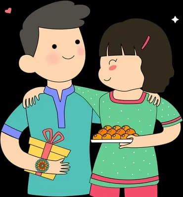Couple standing arm in arm holding plates of food