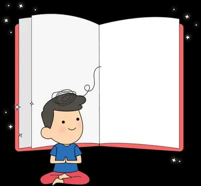 Boy sitting inside a giant open red book
