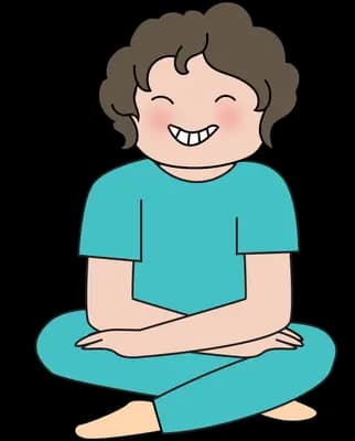 Man sitting cross-legged with hands on knees