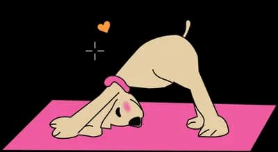 Woman in a downward dog pose on a pink yoga mat