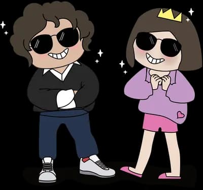 Couple in sunglasses standing together confidently
