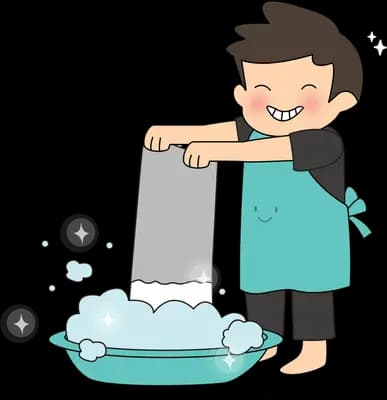 Couple washing dishes together at a sink