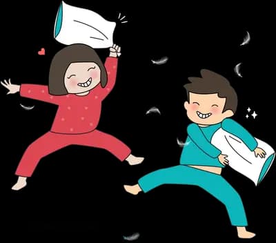 Couple running joyfully with papers flying