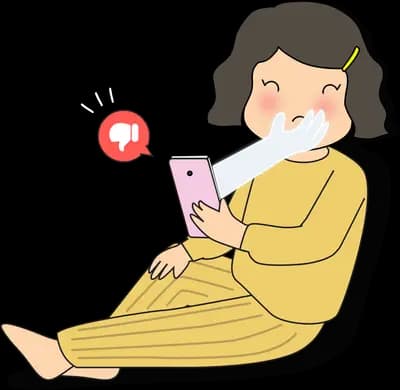 Woman on her phone with a notification icon