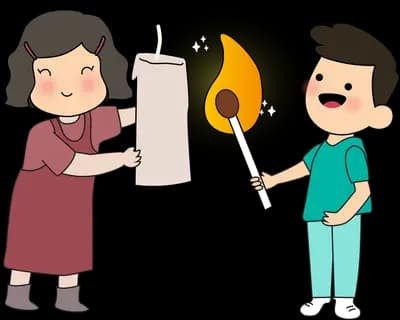 Couple performing an aarti with a lamp and mirror