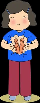 Girl standing cupping a cracked heart in both hands at her chest