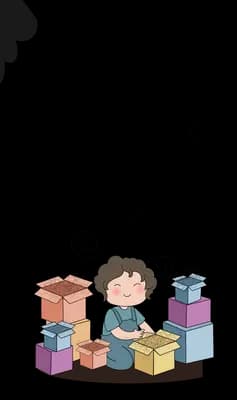 Girl sitting on the floor surrounded by a stack of wrapped gift boxes