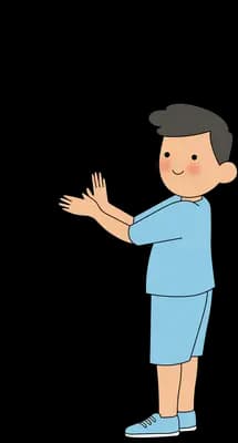 Boy opening his hands to let a flock of grey birds fly up and away
