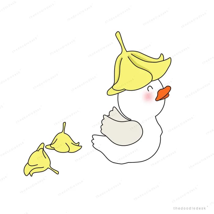 White swan with yellow wing accents