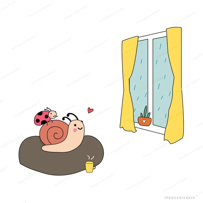 Snail beside an open yellow window