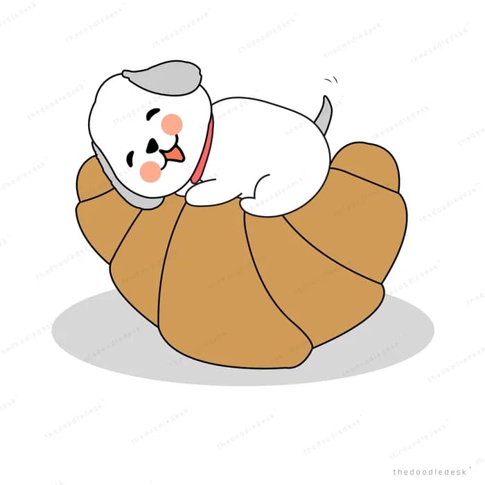 Dog asleep on a large woven cushion