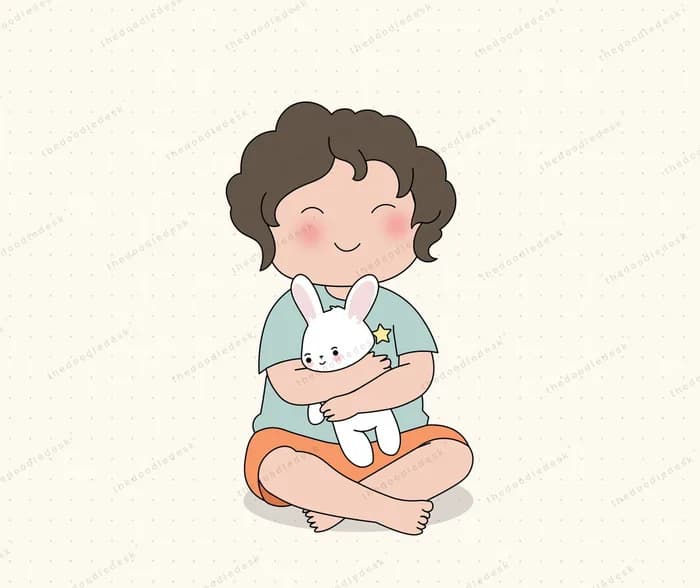 Comforted by a soft toy